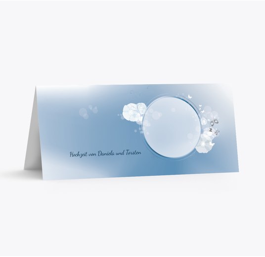 Hochzeit Tischkarte Liebeszauber MattBlauDunkler 100x44mm