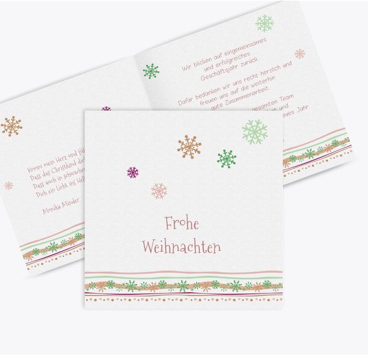 Grußkarte Eissterne HellRotMatt 145x145mm