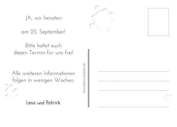 Ansicht 3 - Hochzeit Save-the-Date Puzzle