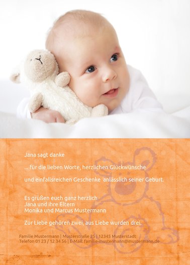 Ansicht 3 - Baby Dankeskarte Teddy-Star