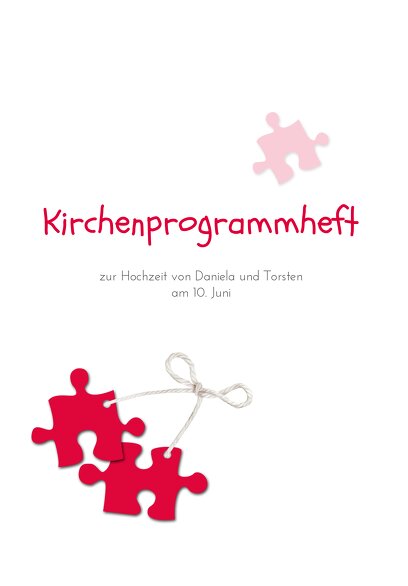 Ansicht 3 - Hochzeit Kirchenheft Umschlag Puzzleteile