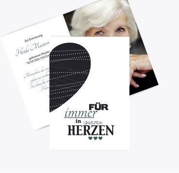 Sterbebildkarte Herz