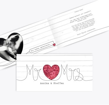 Hochzeit Dankeskarte Mr&Mrs