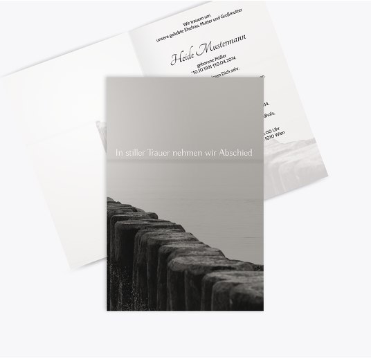 Trauerkarte Steg Trauergrau 114x170mm