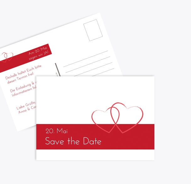 Hochzeit Save-the-Date Herzensband