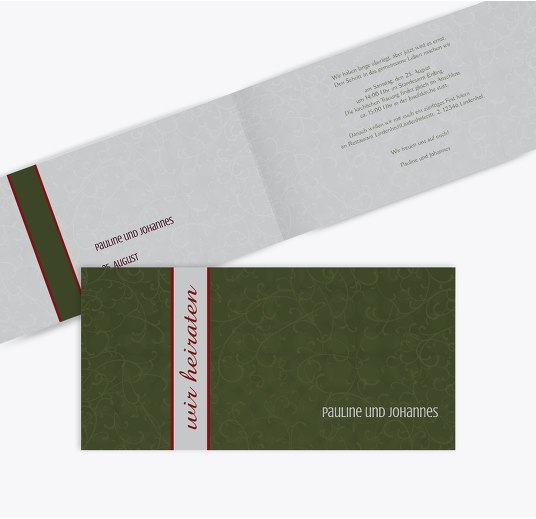 Einladung Für immer MatschgrünDunkel 215x105mm