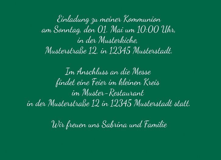 Ansicht 5 - Kommunionskarte Vogel