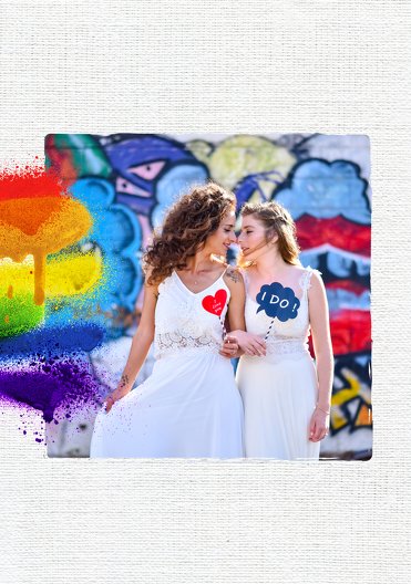 Ansicht 4 - Hochzeit Dankeskarte Regenbogenliebe