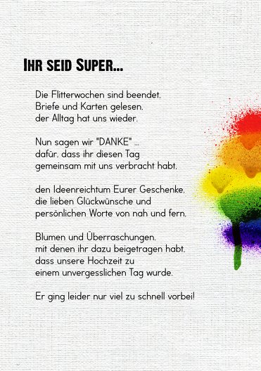 Ansicht 5 - Hochzeit Dankeskarte Regenbogenliebe