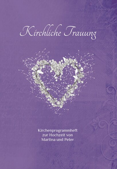 Ansicht 3 - Hochzeit Kirchenheft Umschlag glamour heart