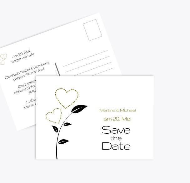 Save-the-Date Herzblume