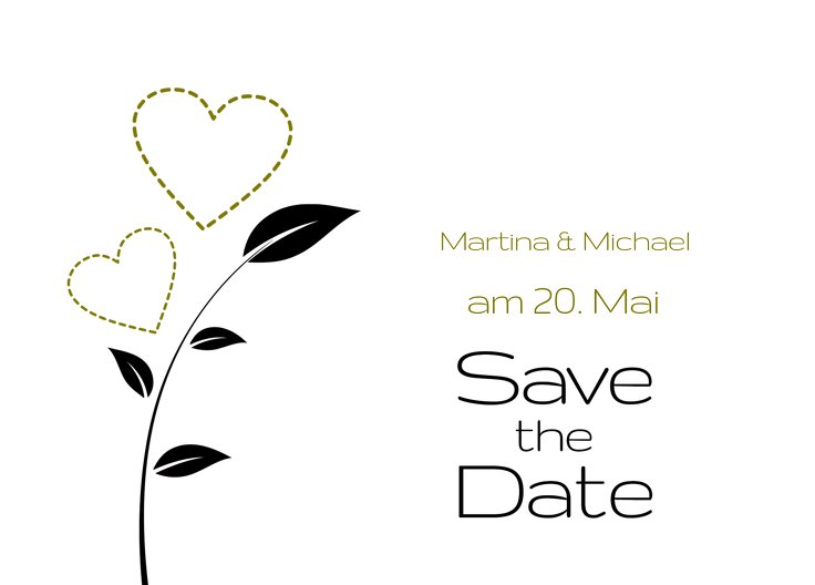 Ansicht 2 - Save-the-Date Herzblume