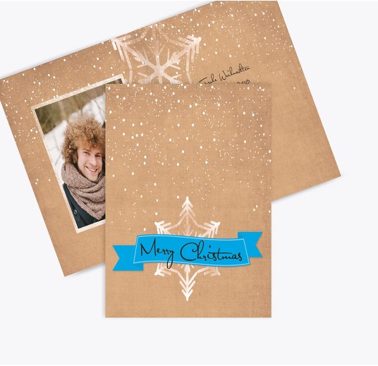 Foto Grußkarte Wintertraum Hellblauleuchtend 105x148mm