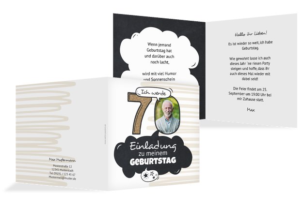 Einladungskarten Zum 70 Geburtstag Karten Paradies De