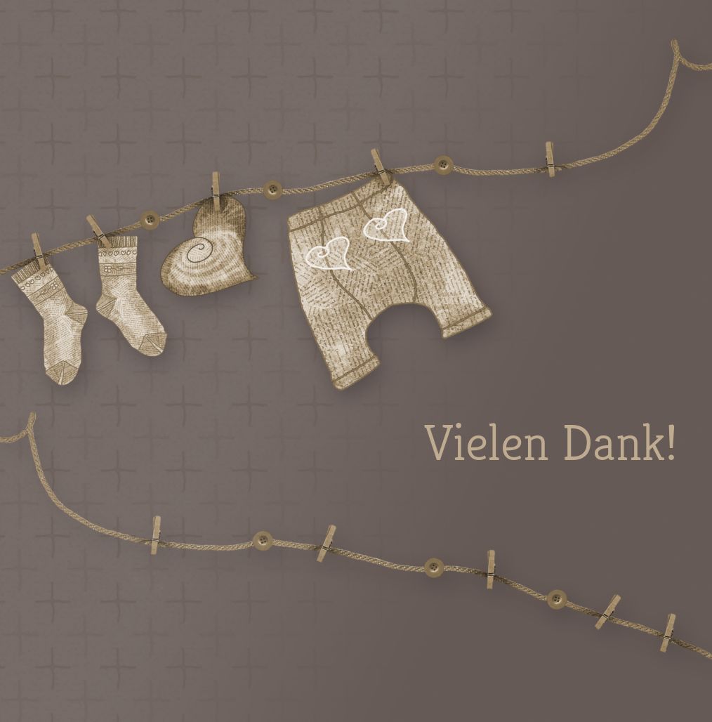Baby Dankeskarte Wäscheleine selbst gestalten!