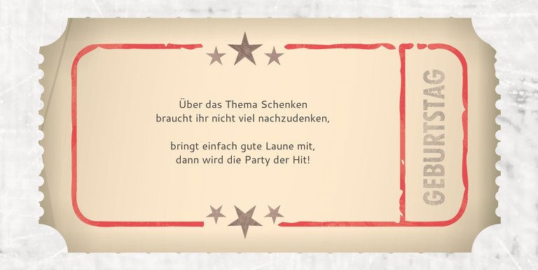 Ansicht 4 - Einladung zum Geburtstag Eintrittskarte