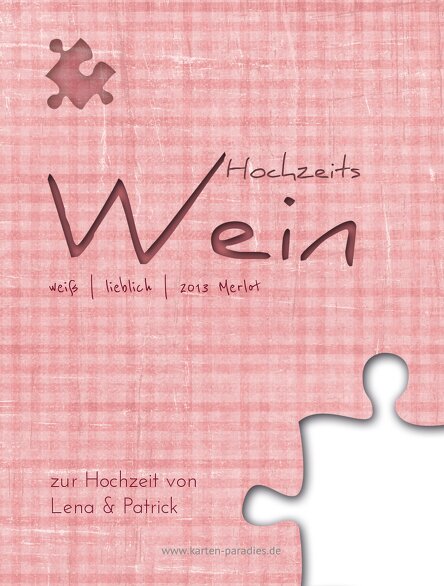 Ansicht 2 - Hochzeit Flaschenetikett Puzzle