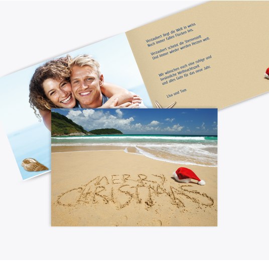 Foto Grußkarte Strand Blau 148x105mm