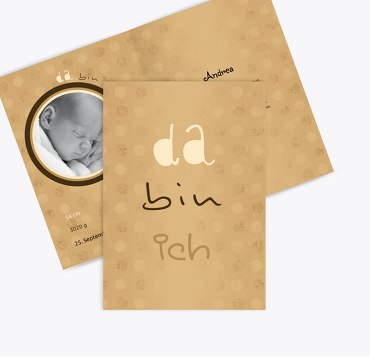 Geburtskarte Da bin ich