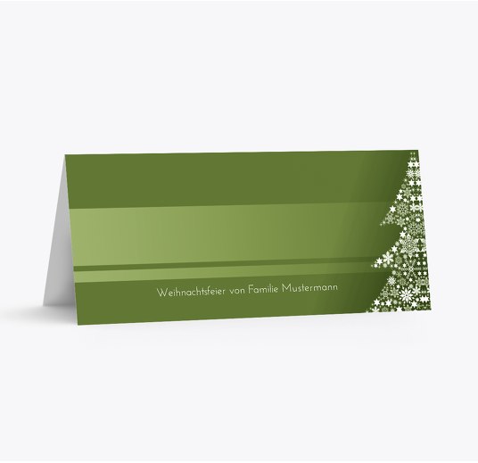 Tischkarte Sternenbaum DunkelGrasGrün 100x44mm