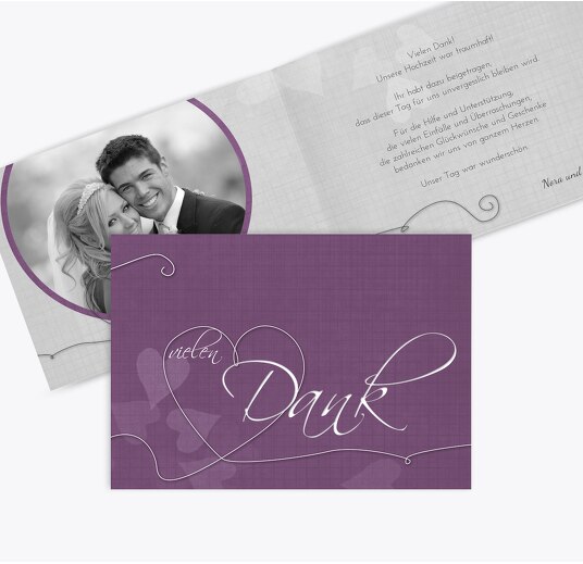Hochzeit Dankeskarte ewiges Band LilaFlieder 148x105mm