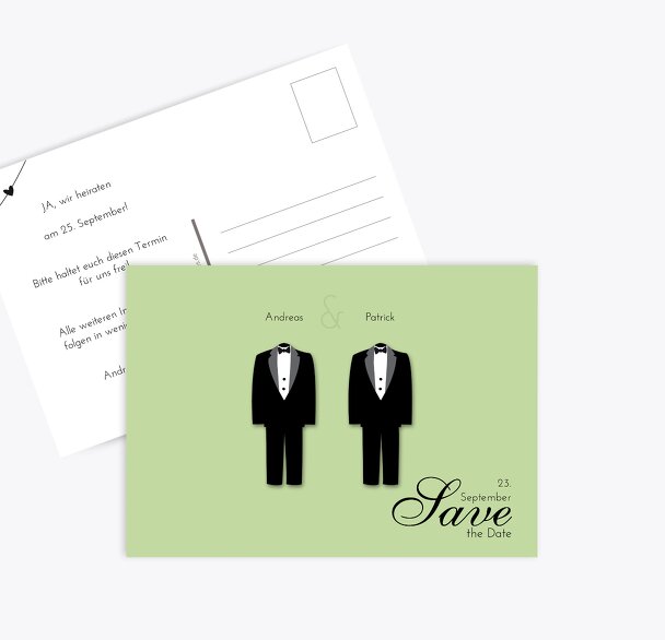 Hochzeit Save-the-Date suits