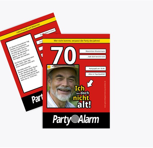 Einladung Ich bin doch nicht alt! 70 Foto Rot 105x148mm