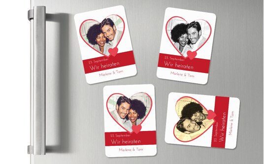 Magnet Herzensband Rot 55x77mm