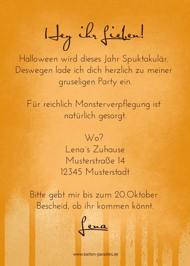 Ansicht 3 - Halloweenkarte Kürbis