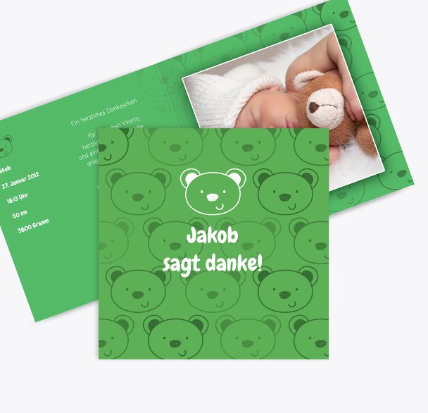Baby Dankeskarte Bärchen