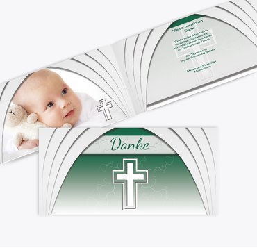 Taufe Dankeskarte gotischer Bogen