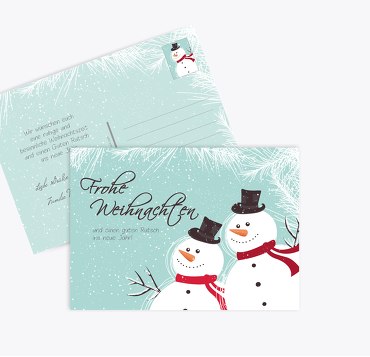 Grußkarte Schneemänner