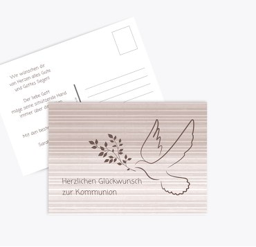 Glückwünsche zur Kommunion Taube 2