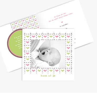 Babykarte Herzrahmen