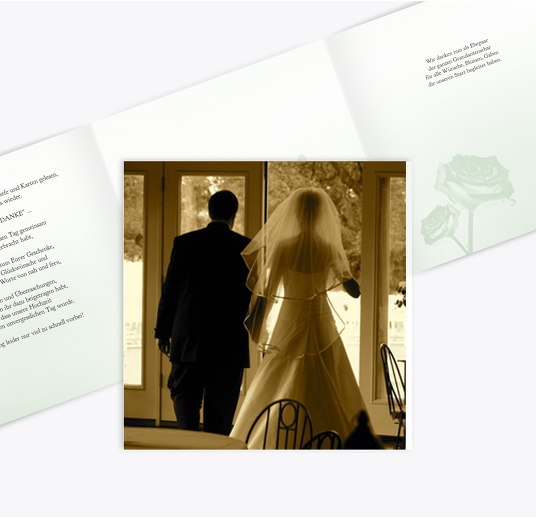 Hochzeit Danke 3 Vermählung Hellgrün 145x145mm