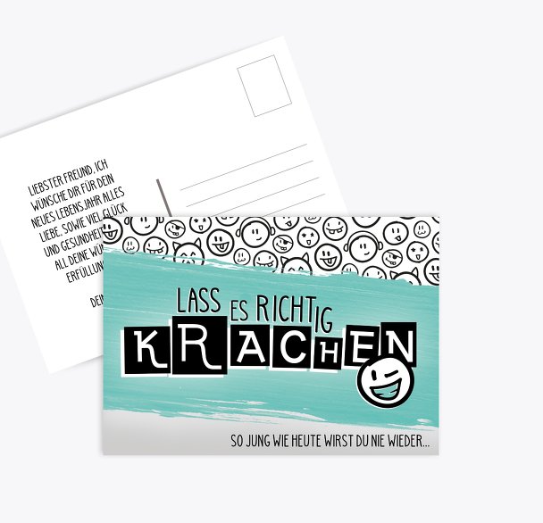 Glückwunschkarte zum Geburtstag Krachen