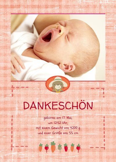 Ansicht 2 - Baby Dankeskarte Paper