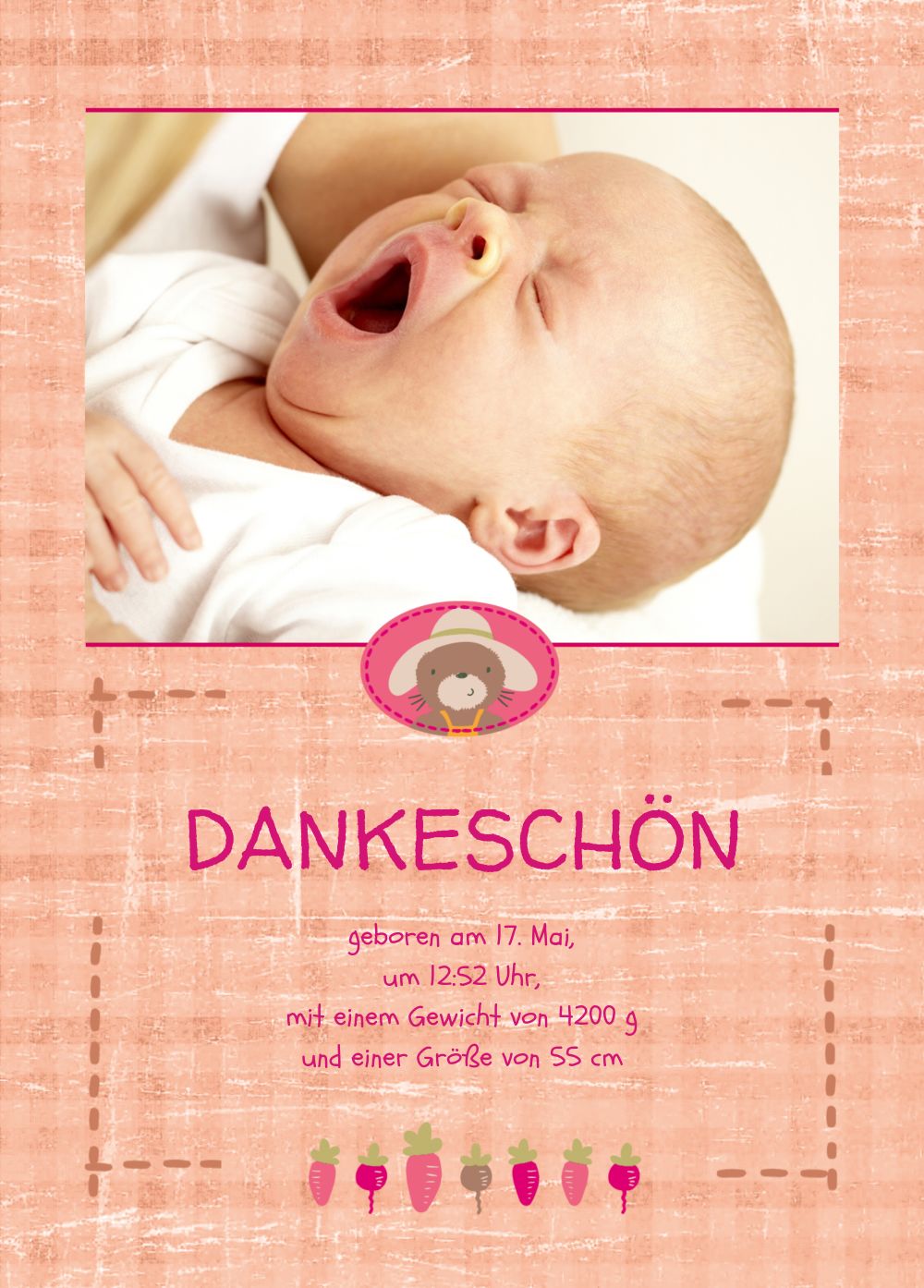 Baby Dankeskarte Paper selbst gestalten!