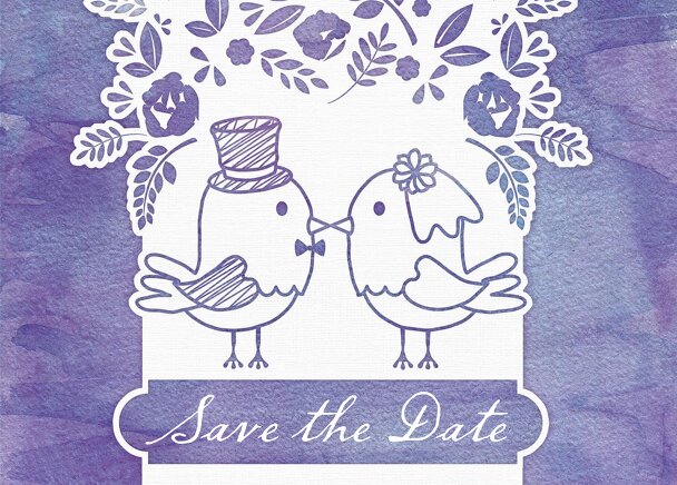 Ansicht 2 - Save-the-Date Vogelpaar