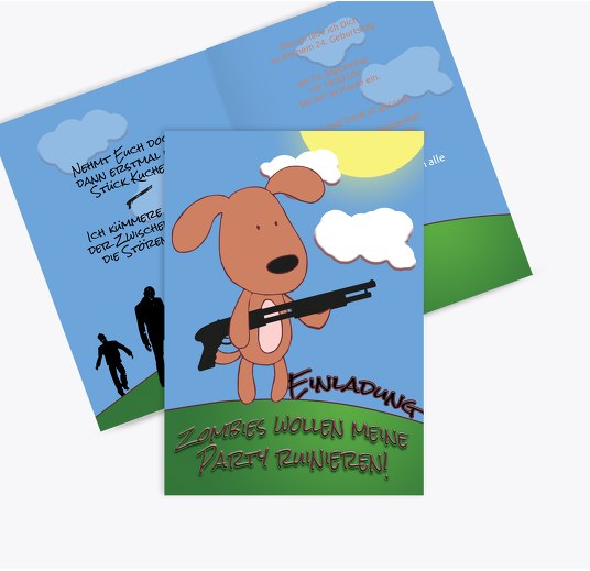 Geburtstagskarte Störenfriede Kaminorange 105x148mm