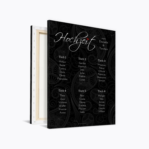 Sitzplan Traumhochzeit Schwarz 400x600mm