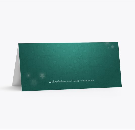 Tischkarte Spiegelbaum Türkispetroldunkel 100x44mm