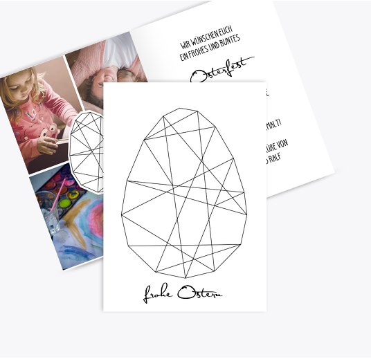 Osterkarte Geoei Weiß 105x148mm