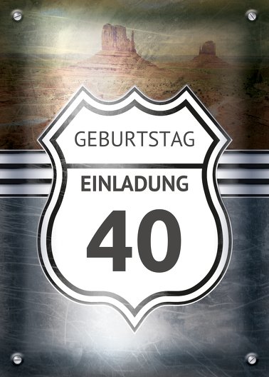 Ansicht 2 - Geburtstagseinladung Route 40