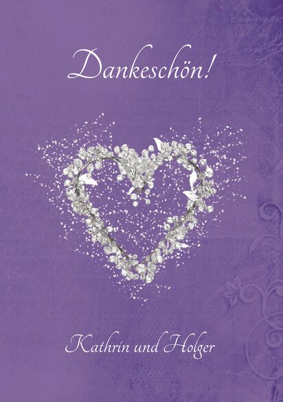 Ansicht 3 - Hochzeit Dankeskarte glamour heart