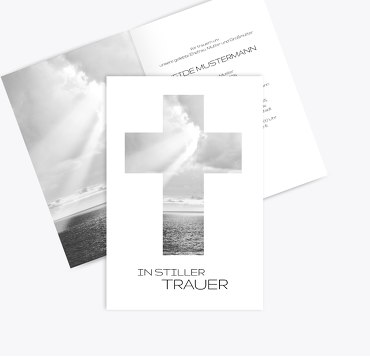 Trauerkarte Himmelskreuz