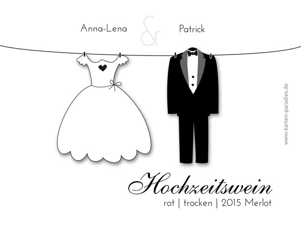 Ansicht 2 - Hochzeit Flaschenetikett dress and suit