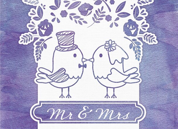Ansicht 3 - Hochzeit Einladung Vogelpaar