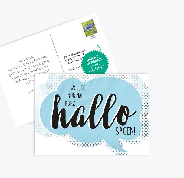 Spruchkarte Hallo
