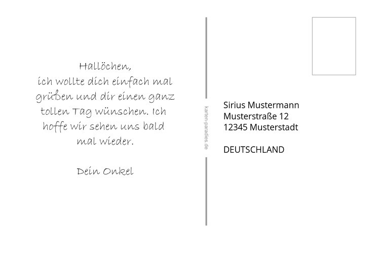 Ansicht 3 - Spruchkarte Hallo